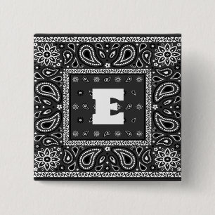 Black Paisley Bandanna Birthday Hip Hop Rap Scarf 15 Cm Square Badge