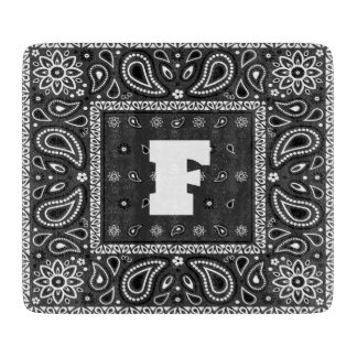 Black Paisley Bandanna Birthday Hip Hop Rap Scarf Cutting Board