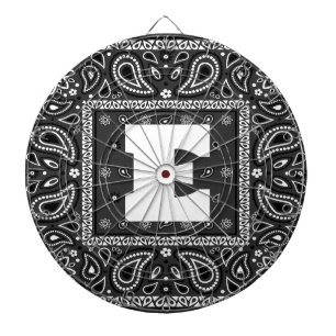 Black Paisley Bandanna Birthday Hip Hop Rap Scarf Dartboard