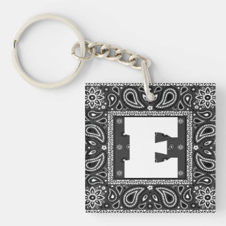 Black Paisley Bandanna Birthday Hip Hop Rap Scarf Key Ring