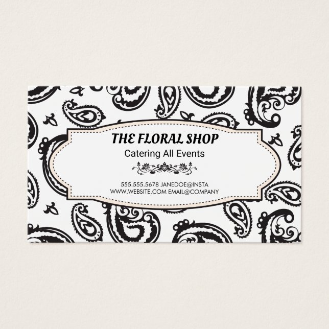 Black Paisley Flower Pattern (Front)