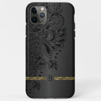 Black paisley mandala grey metallic background