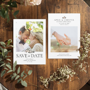 Black Palm Photo Save The Date Invitation