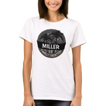 Black palm tree customisable family vacation tee