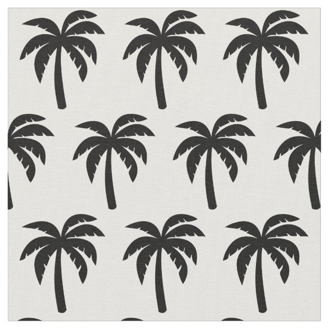 Black Palm Tree Fabric (Close Up)