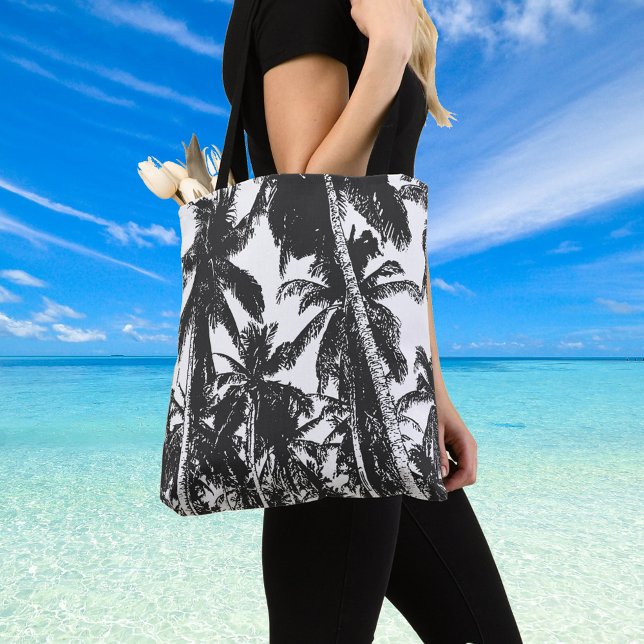Black Palm Trees Medium Shoulder Bag (Creator Uploaded)