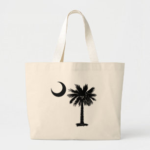 Black Palmetto Large Tote Bag