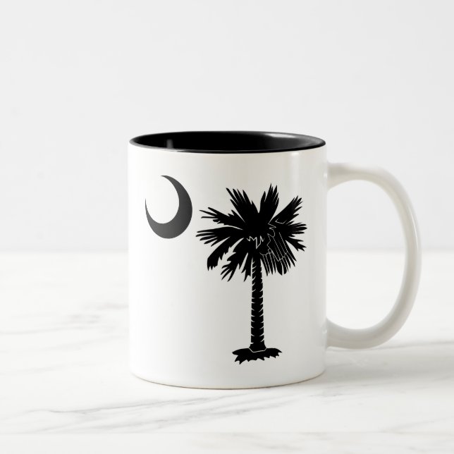 Black Palmetto Two-Tone Coffee Mug (Right)