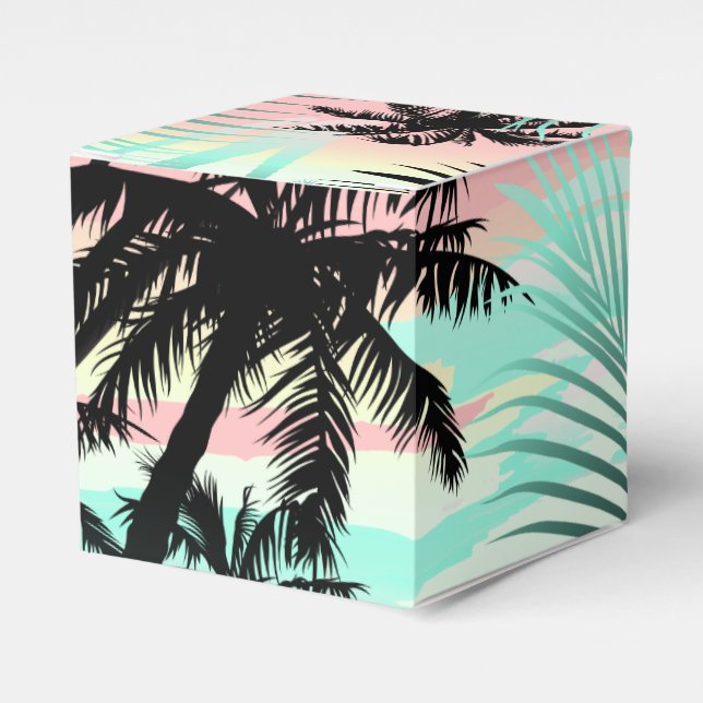 Black palms at sunset favour box (Front Side)