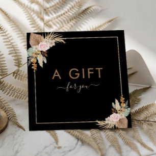 Black Pampas Grass Dried Palm Floral Beauty Salon Square Business Card