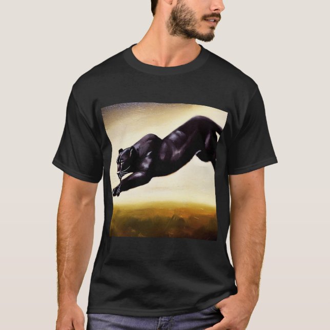 Black Panther (1) Wild Cat  T-Shirt (Front)