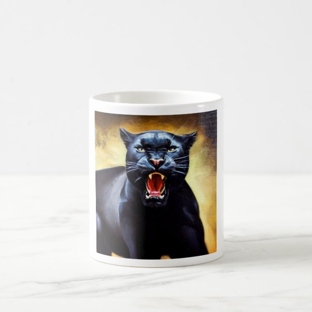 Black Panther (3) Wild Cat  Coffee Mug (Center)