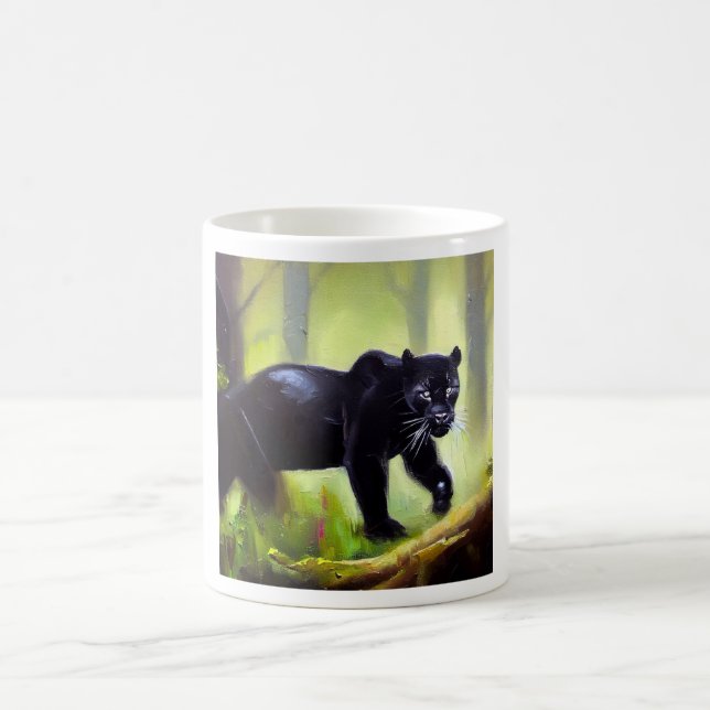 Black Panther (4) Wild Cat  Coffee Mug (Center)