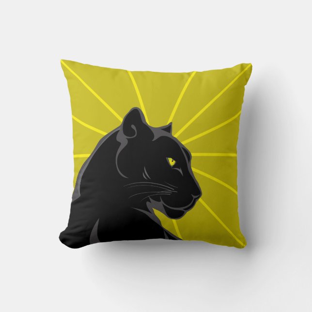 Black Panther, Animal Throw Pillow (Front)