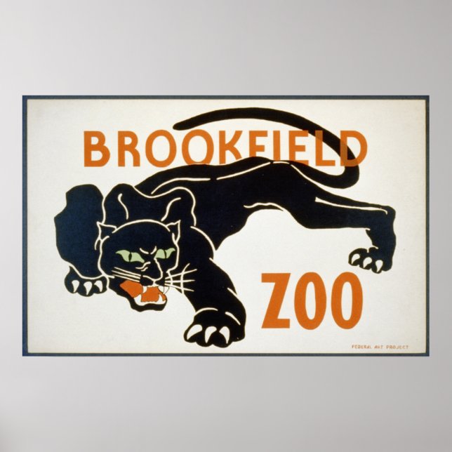 Black Panther at the Brookfield Zoo WPA Poster (Front)