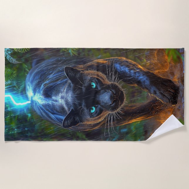Black Panther Beach Towel (Front)