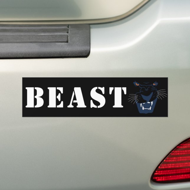Black Panther Beast Bumper Sticker (On Car)