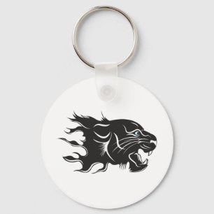 Black Panther Blue Eyes Key Ring