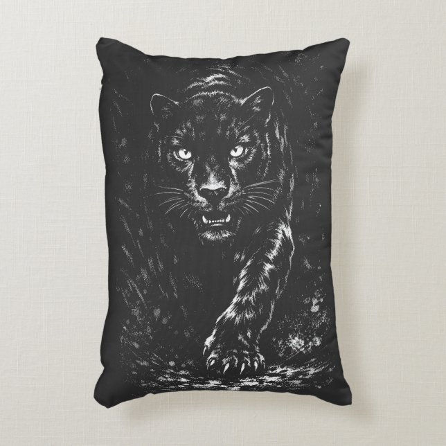 Black Panther — by BurnsInHell Decorative Cushion (Front(Vertical))