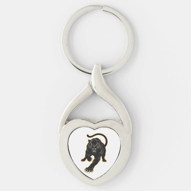 Black Panther Cat Design stylish Key Ring (Front)