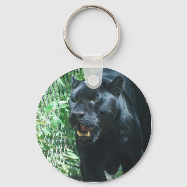 Black Panther Cat  Keychain (Front)