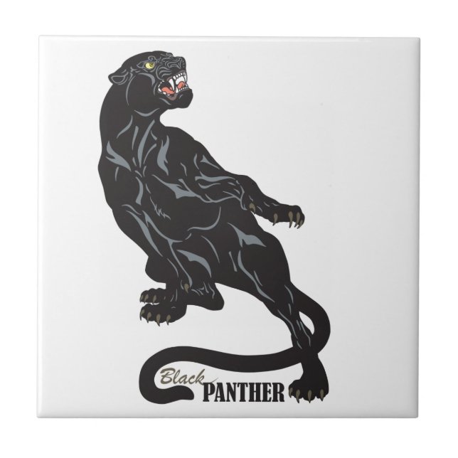 black panther ceramic tile (Front)
