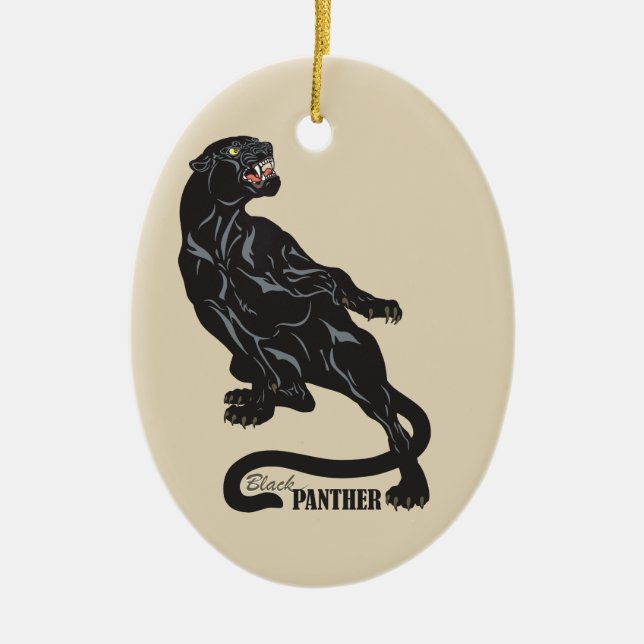 black panther ceramic tree decoration (Front)