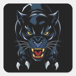 Black panther Dark Animal Spirit Gift 🖤🔥 Square Sticker