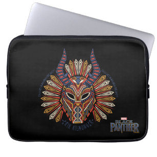 Black Panther   Erik Killmonger Tribal Mask Icon Laptop Sleeve
