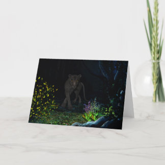 Black Panther Fantasy Greeting Card