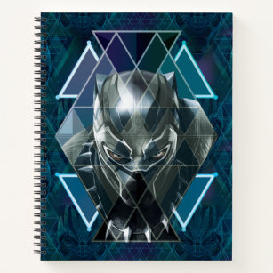 Black Panther   Geometric Character Pattern Notebook
