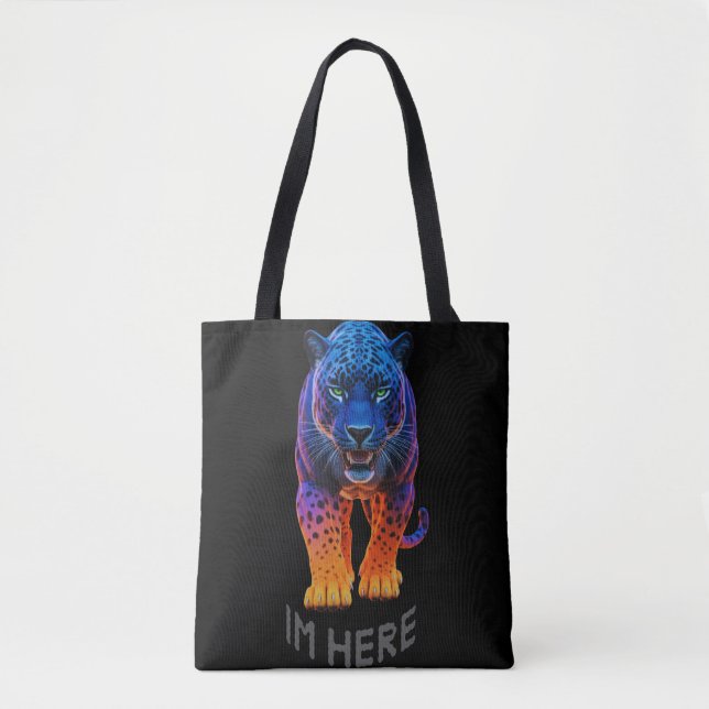 Black Panther Graphic "I'm Here"   Tote Bag (Front)
