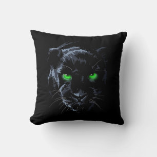 Black Panther green eye black Cushion
