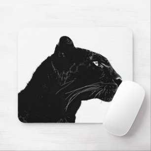 Black Panther Head Minimalism Mouse Pad