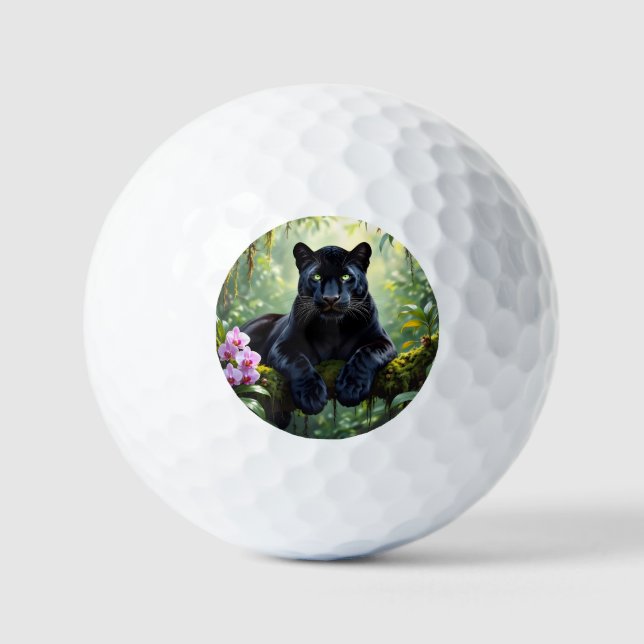 Black Panther in the Jungle Golf Balls (Front)