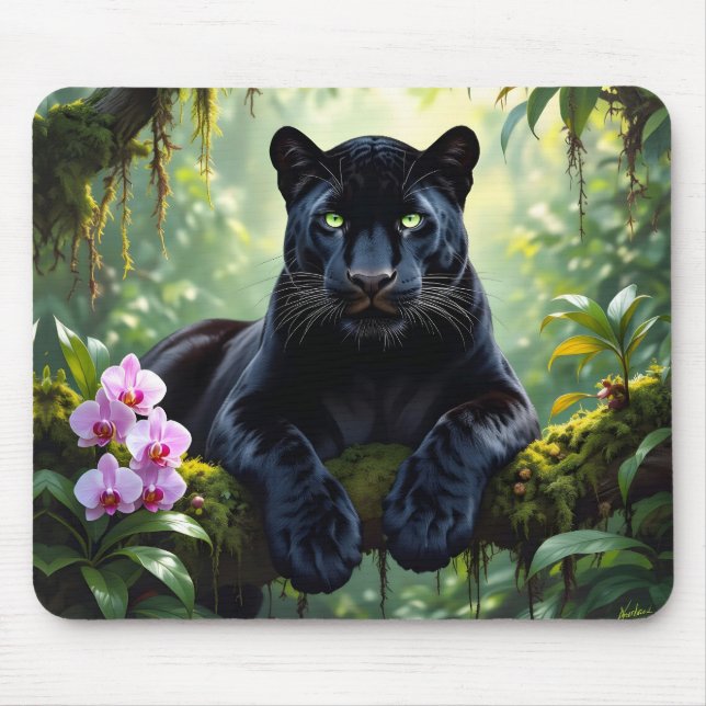 Black Panther in the Jungle Mouse Pad (Front)