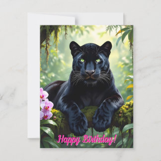 Black Panther in the Jungle Postcard