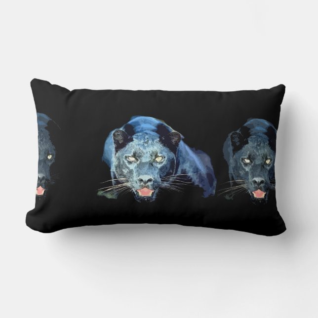 Black Panther Jaguar Eyes Lumbar Cushion (Front)