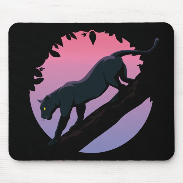 Black Panther Jungle Animal Mouse Pad (Front)