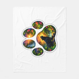 Black Panther Jungle Paw Design Fleece Blanket