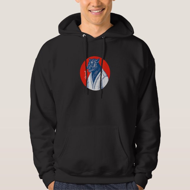 Black Panther Karate Japanese Art Aesthetic Graphi Hoodie (Front)