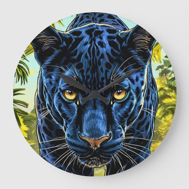 Black panther large clock (Front)