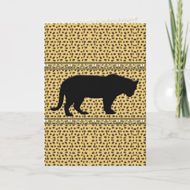 Black Panther, Leopard Greeting / Note Card (Front)