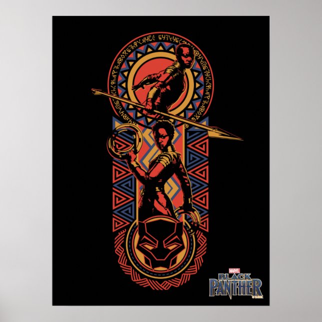 Black Panther | Okoye & Nakia Wakandan Panel Poster (Front)