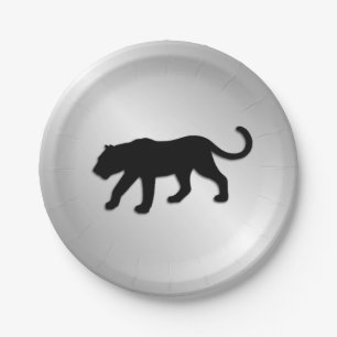Black Panther on Silver Paper Plate