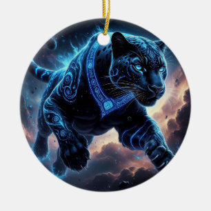 🐆 Black Panther Ornament Glowing Mystical Gift