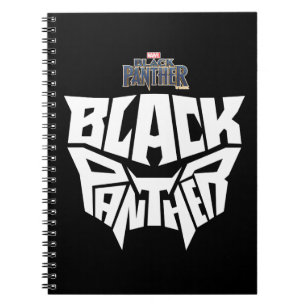 Black Panther   Panther Head Typography Graphic Notebook