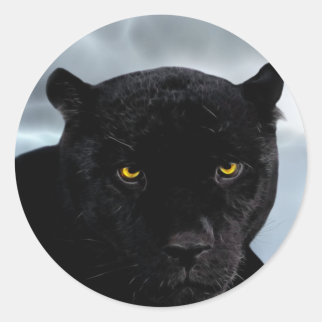Black Panther Panthera Classic Round Sticker (Front)