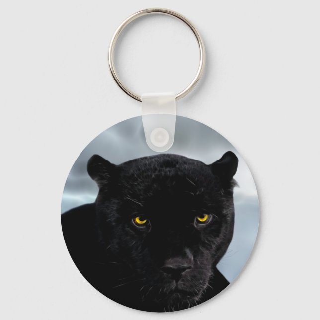 Black Panther Panthera Key Ring (Front)