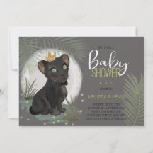 Black Panther Prince Baby Shower Invitation